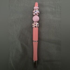 Designer Inspired Pink Beaded Pen